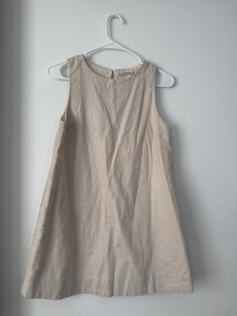 Abercrombie & Fitch Cream Sleeveless A-Line Dress